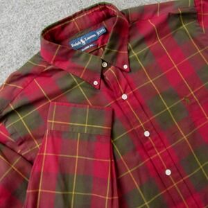 Ralph Lauren Mens Plaid Classic Fit Long Sleeve Button‎ Down Shirt XXL